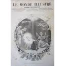 【老画报+版画】1883年法国画报，中国航海，音乐会。版画图片28 x 40 cm