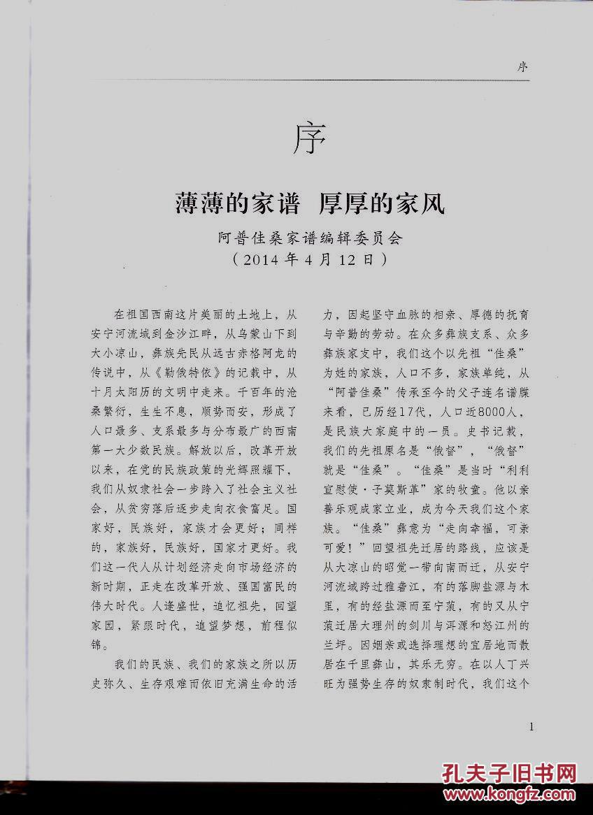 精装本阿普佳桑家谱杨氏彝族家谱少数民族家谱彝文汉文对照精装封面