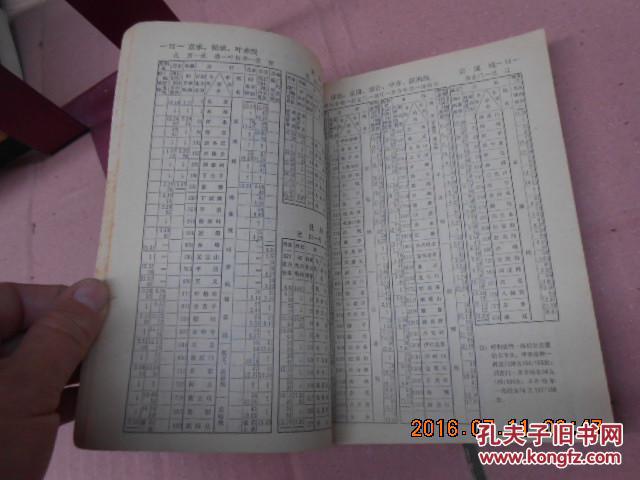 全国铁路旅客列车时刻表1987