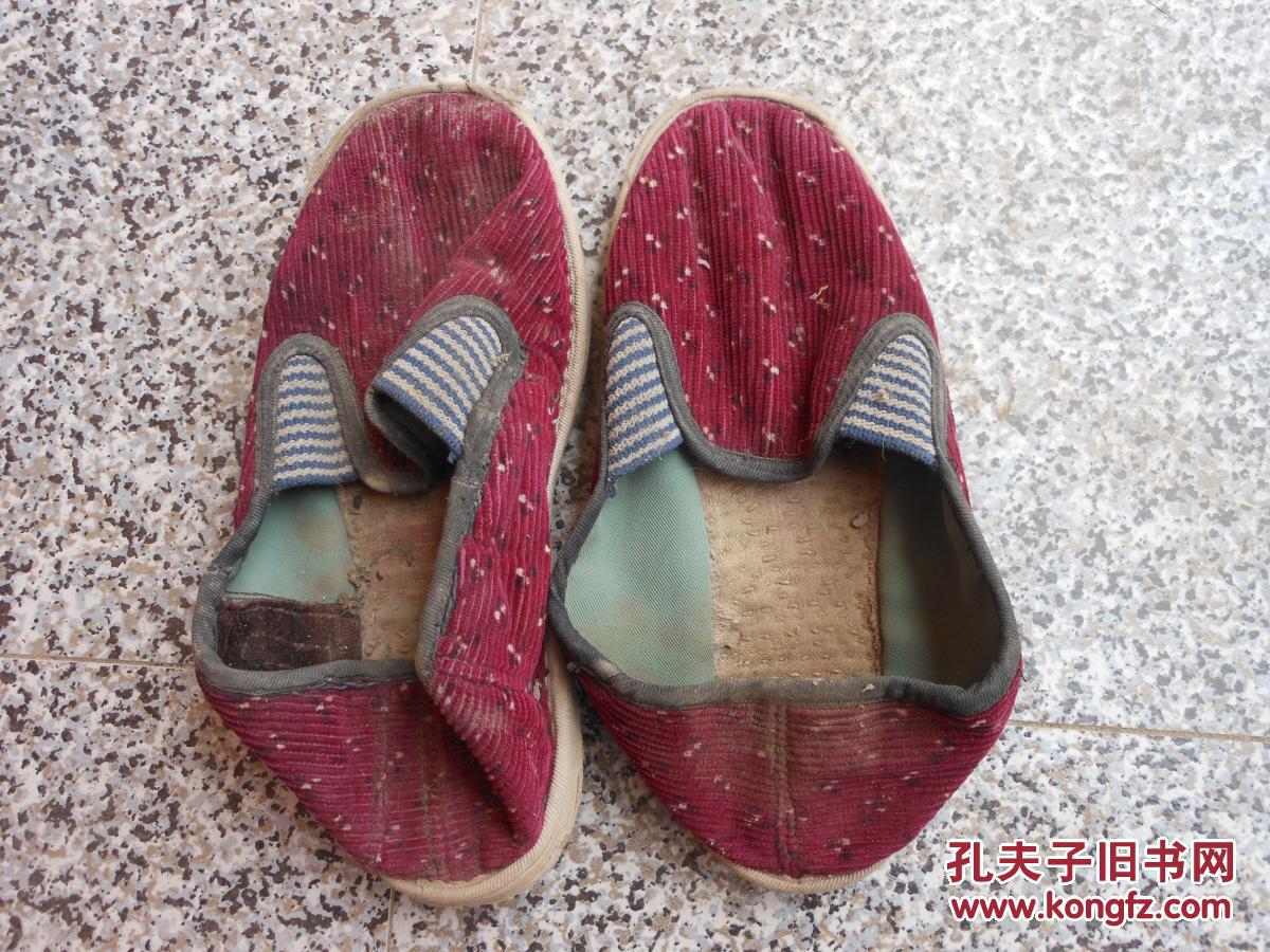 鞋文化旧鞋;布鞋女式松紧带手纳底鞋红灯芯绒面23厘米36码