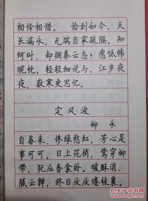 宋词三百首钢笔楷书帖(特等奖四连冠顾仲安少见字帖)