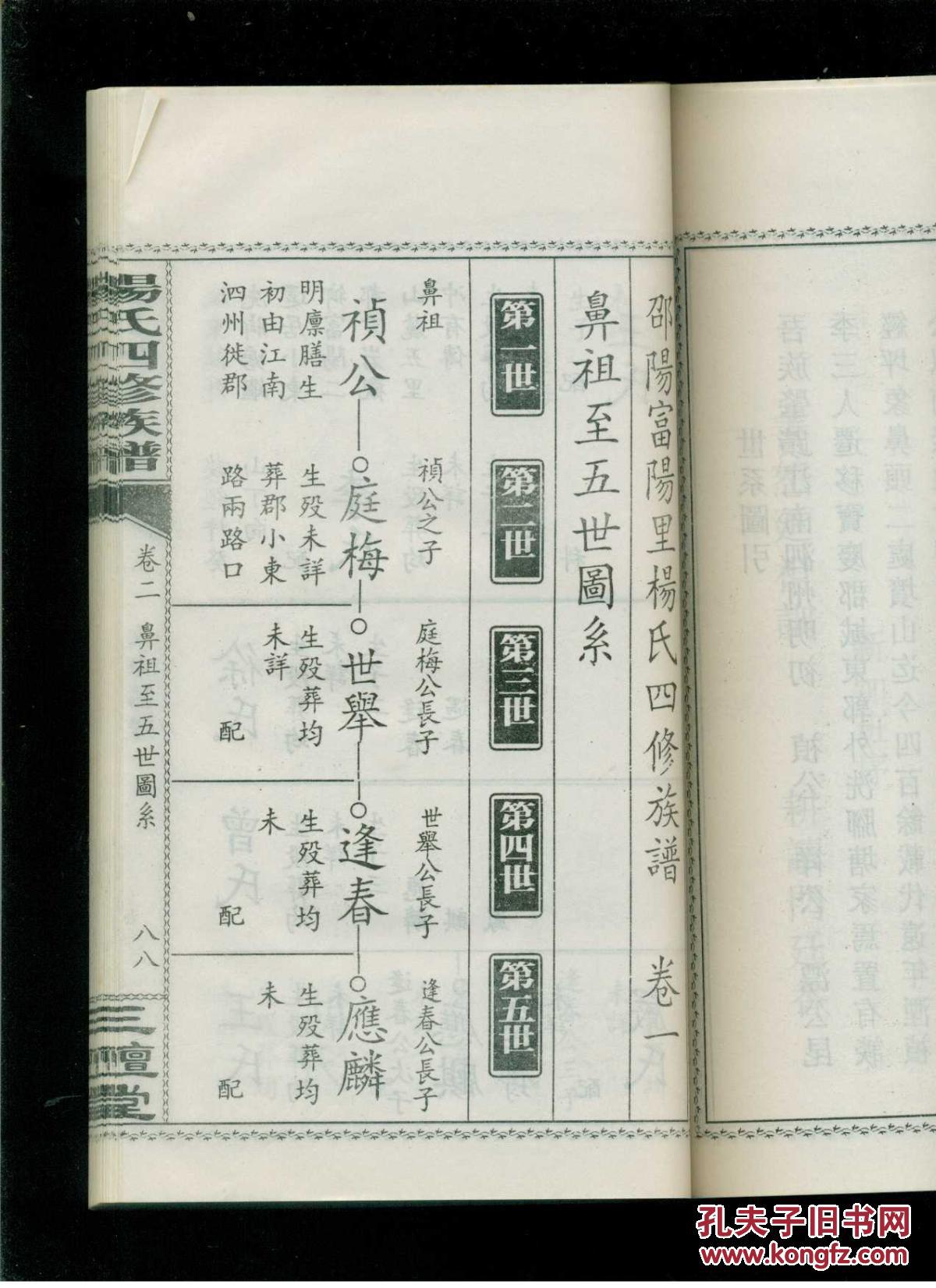 (湖南省)邵阳富阳里杨氏四修族谱(卷首,卷一;卷三