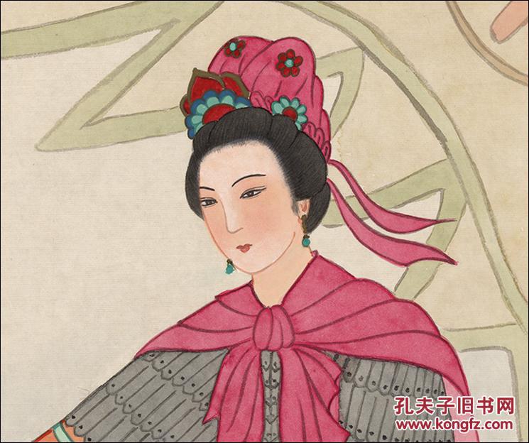 曹梦芹-古代名媛图-03-梁红玉-50x66cm 高仿真水墨复制 仿古画 凝晖阁