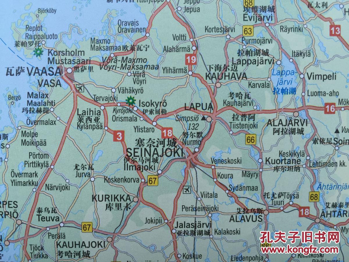 芬兰地图 芬兰旅游图 芬兰国家地图
