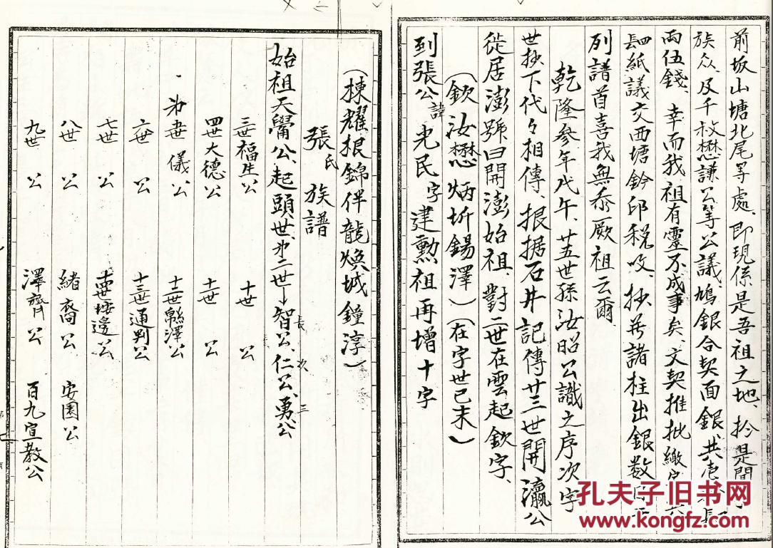 家谱----张氏族谱 【具体见品相描述】 台湾 天觷支 16开 80页 1973年