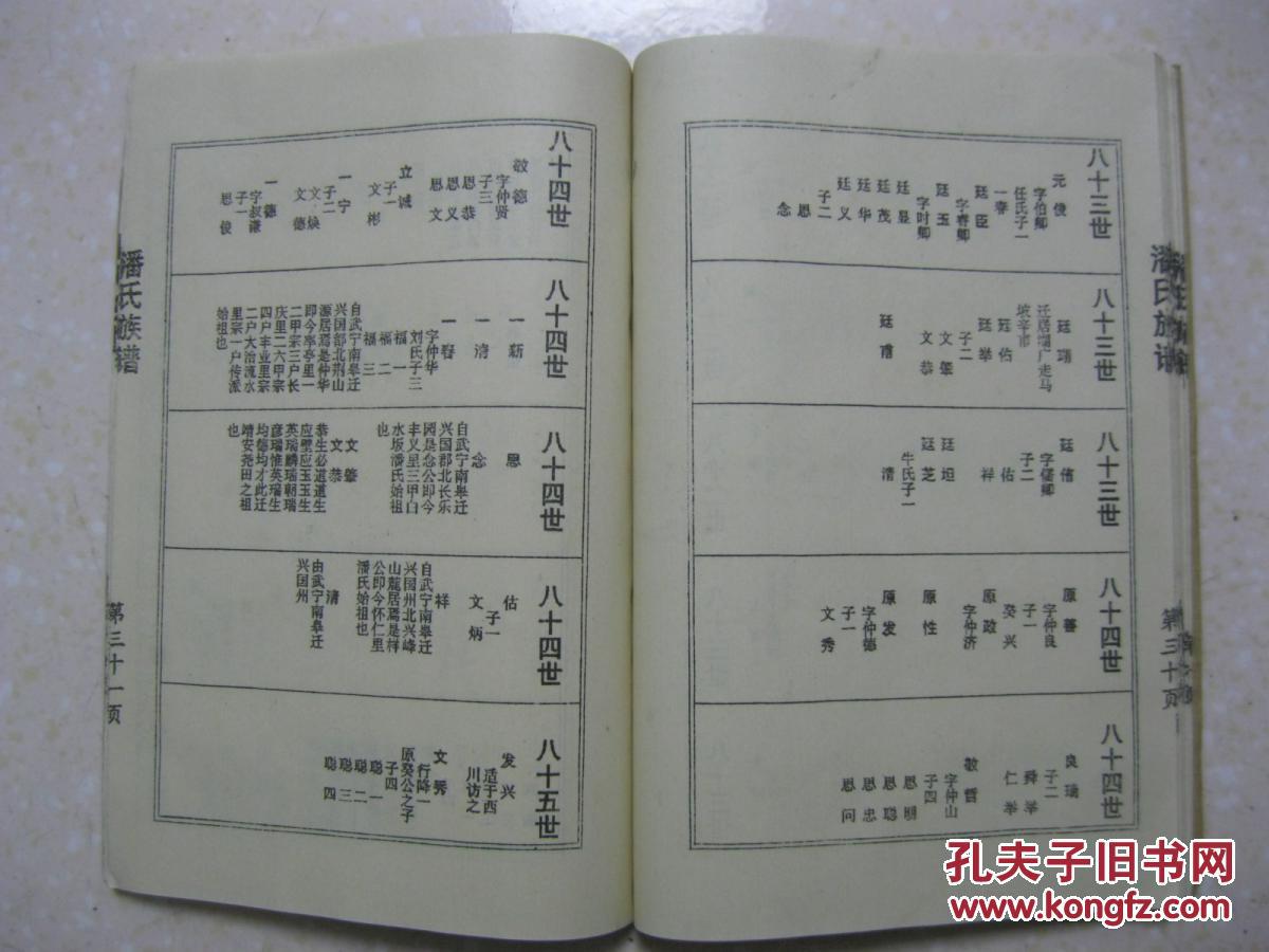 潘氏族谱潘家桥支系谱湖北省孝感市卧龙乡三合村一带潘氏家族始祖是季