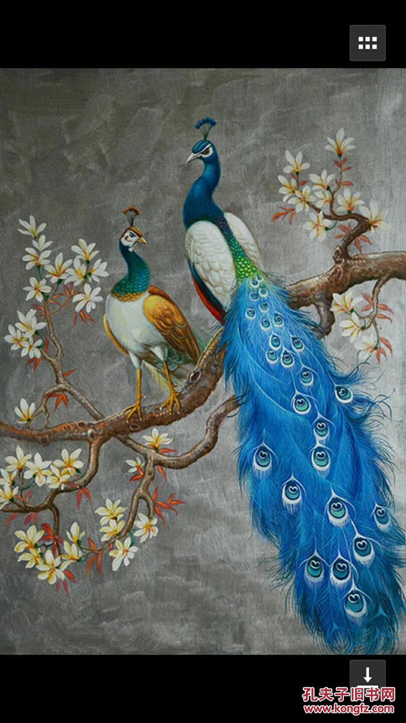 油画 孔雀2