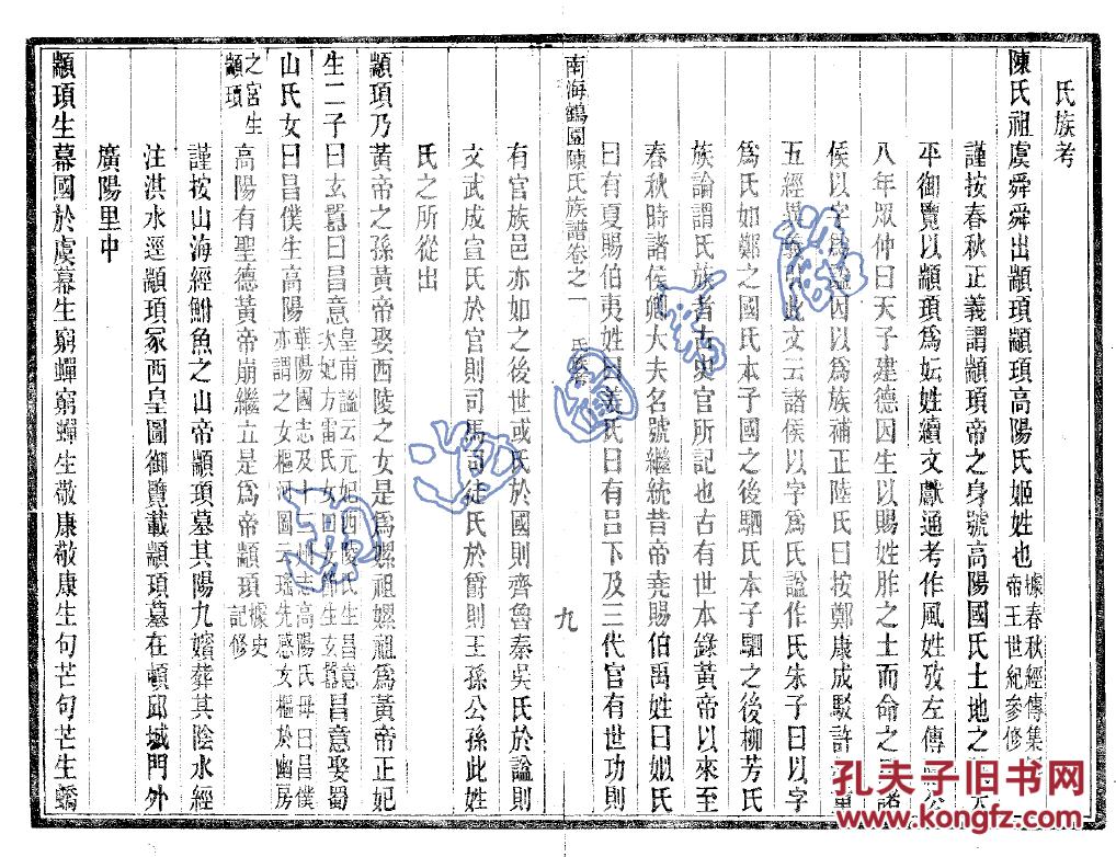 复印件陈氏族谱南海鹤园佛正公支四卷16开260页民国八年1919年重修