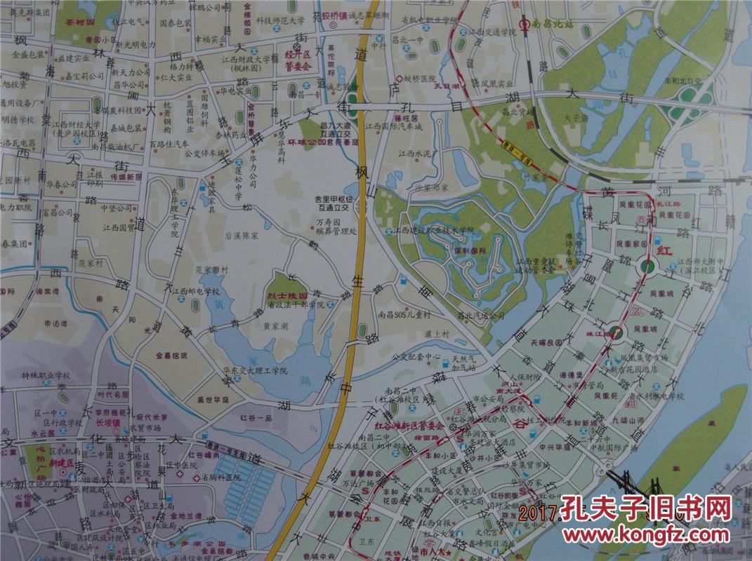 2017南昌市城区图-江西交通旅游图-对开地图图片