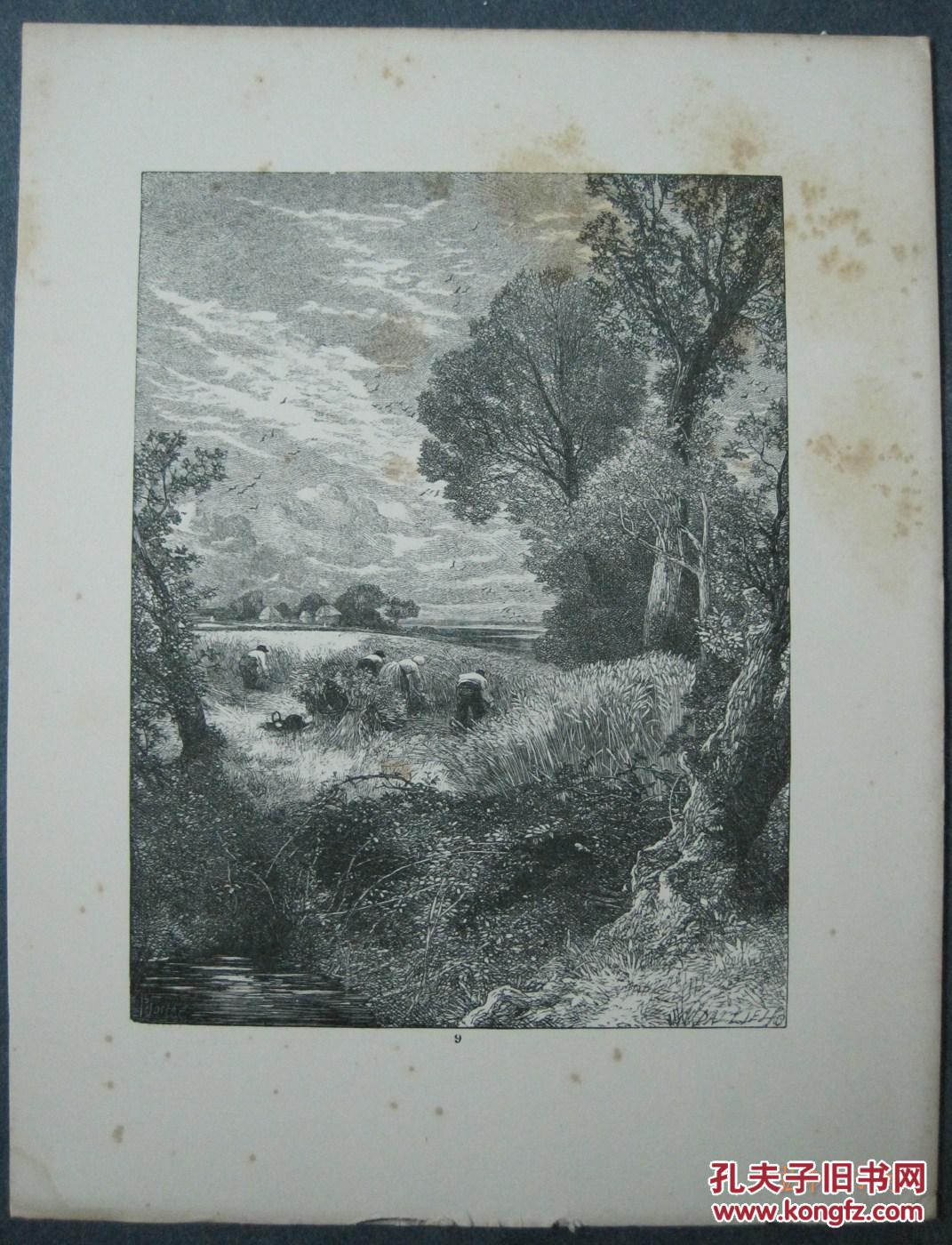 1862年大师伯基特福斯特《英格兰风景》木版画《pictures of english