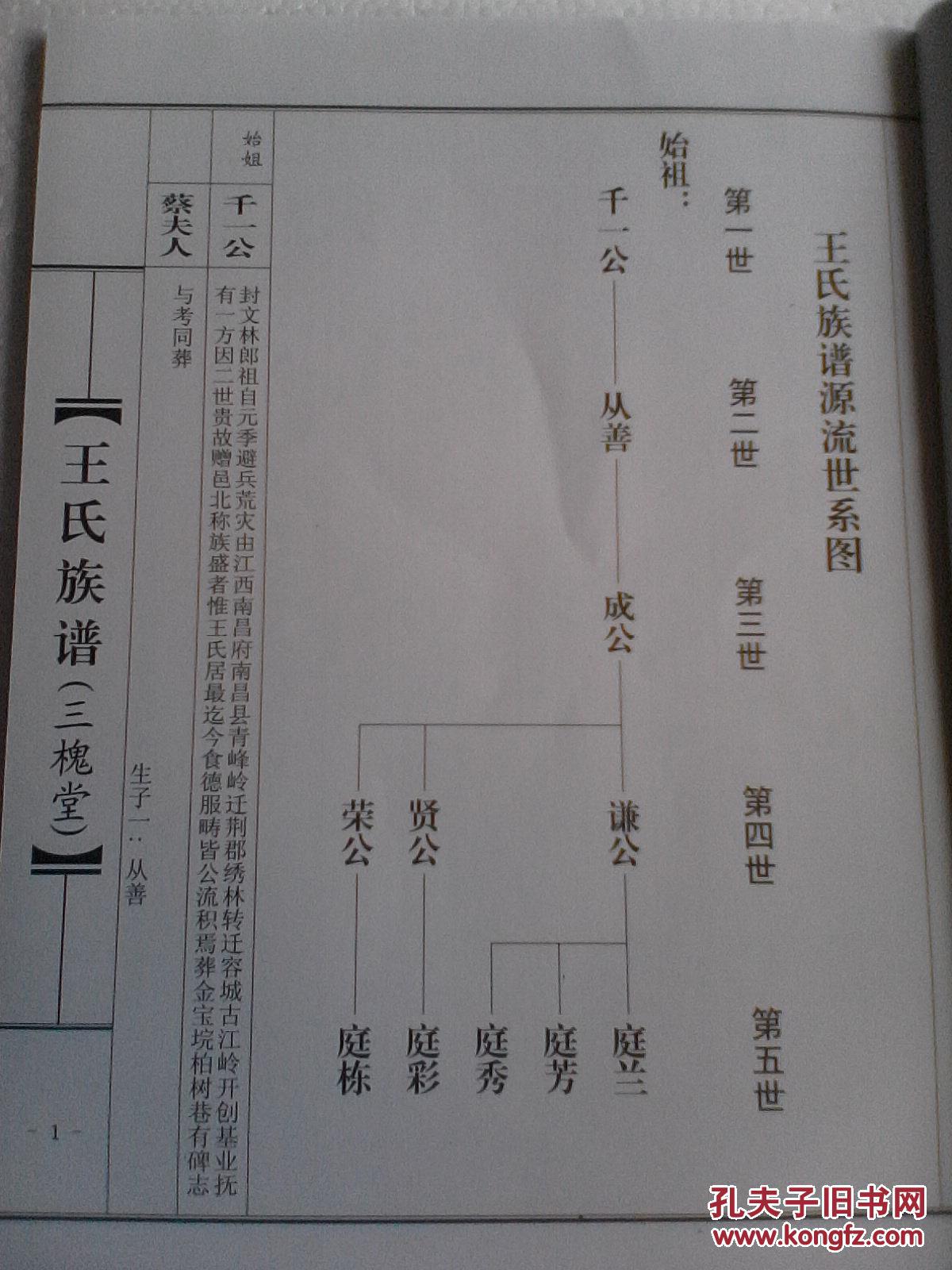 家谱------王氏宗谱【三槐堂】湖北监利千一公支 (第二十卷) 大16开