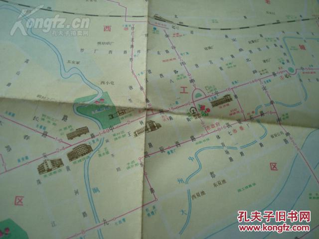 洛阳市交通游览图 1983年第一版 4开独版 封面牡丹 洛阳市区交通图图片