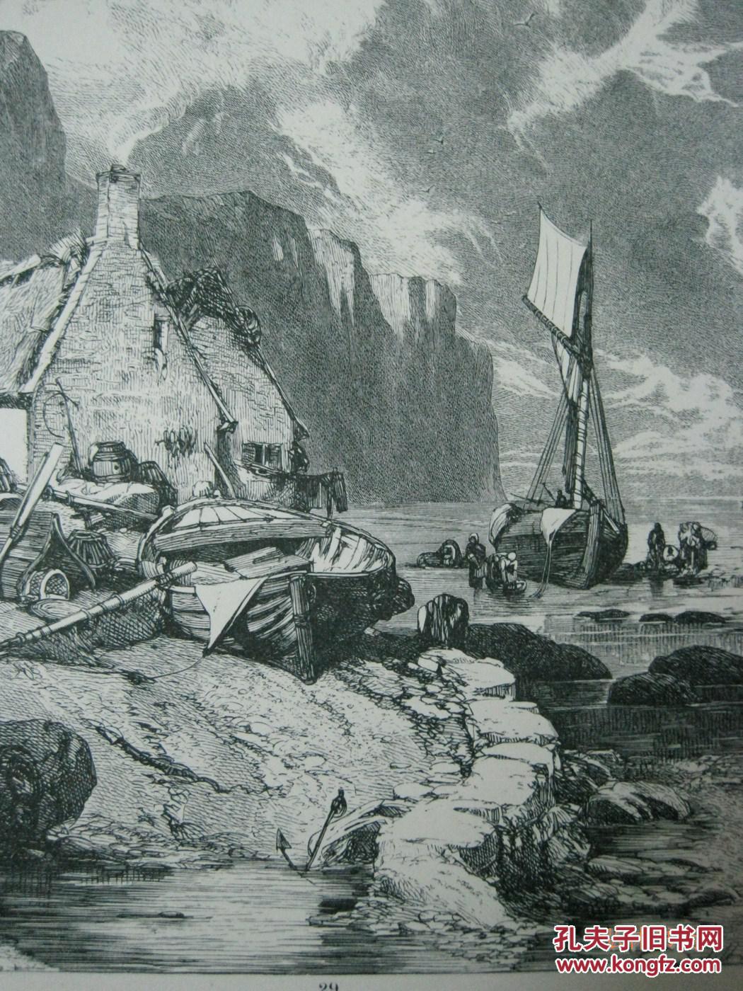 1862年大师伯基特福斯特木版画 birket foster 《pictures of english