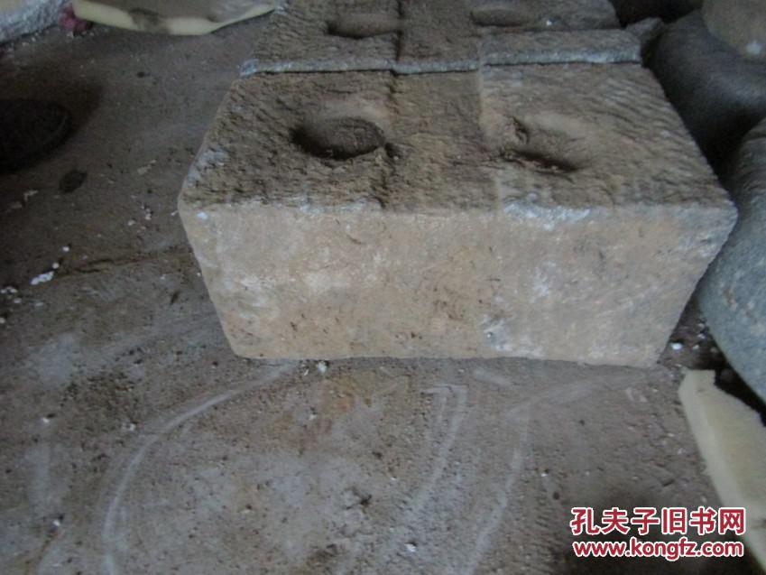 古玩杂项老石雕老石器民俗老物件老石门枕一对