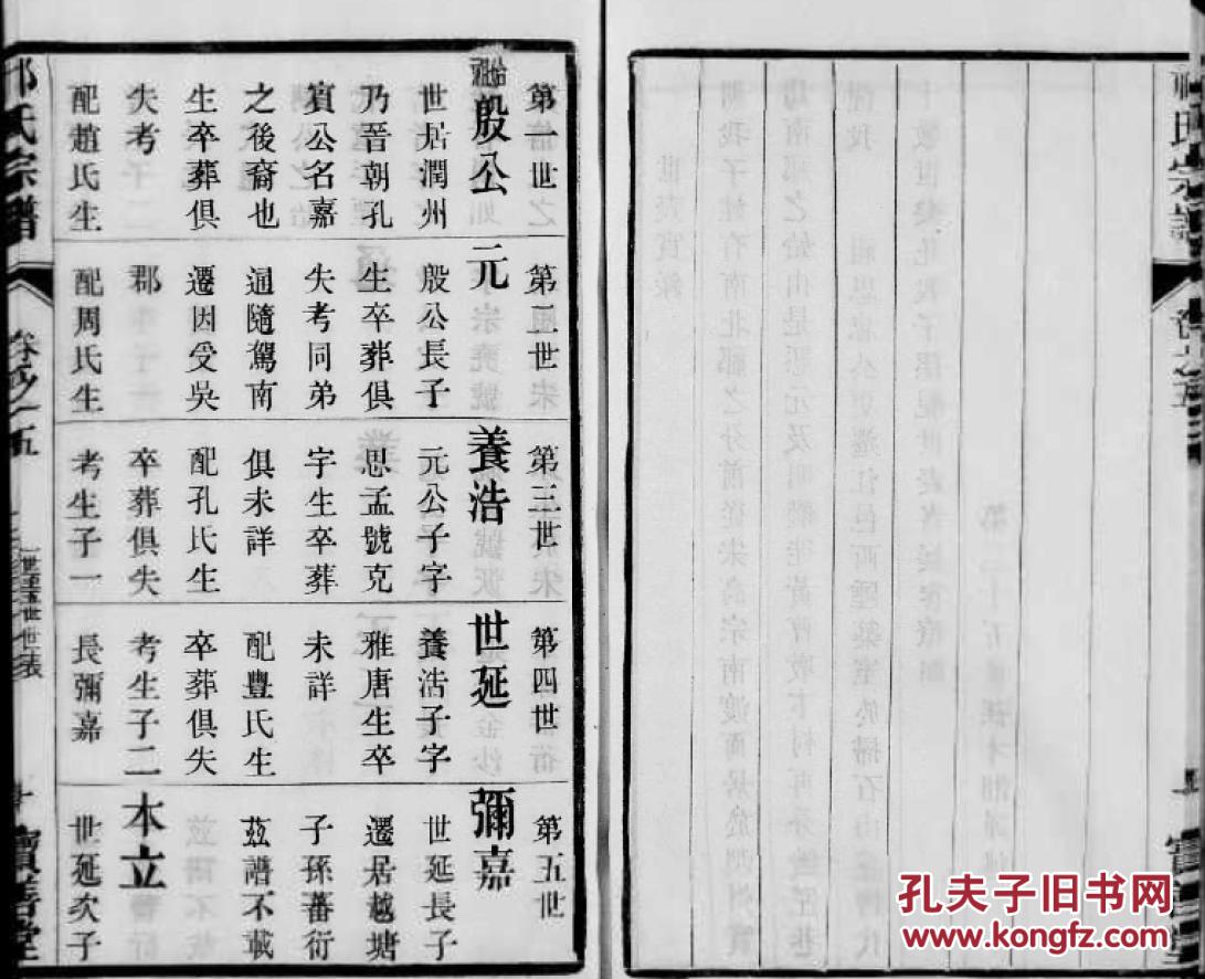 复印件祁氏宗谱宝善堂澄江石庄殷公支八卷16开389页光绪丙申年1896年