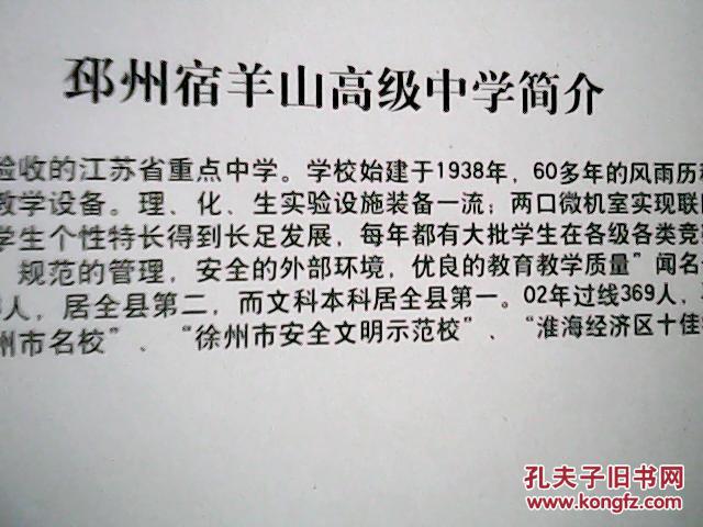 邳州市宿羊山高级中学志(有水渍,快递只需5元)