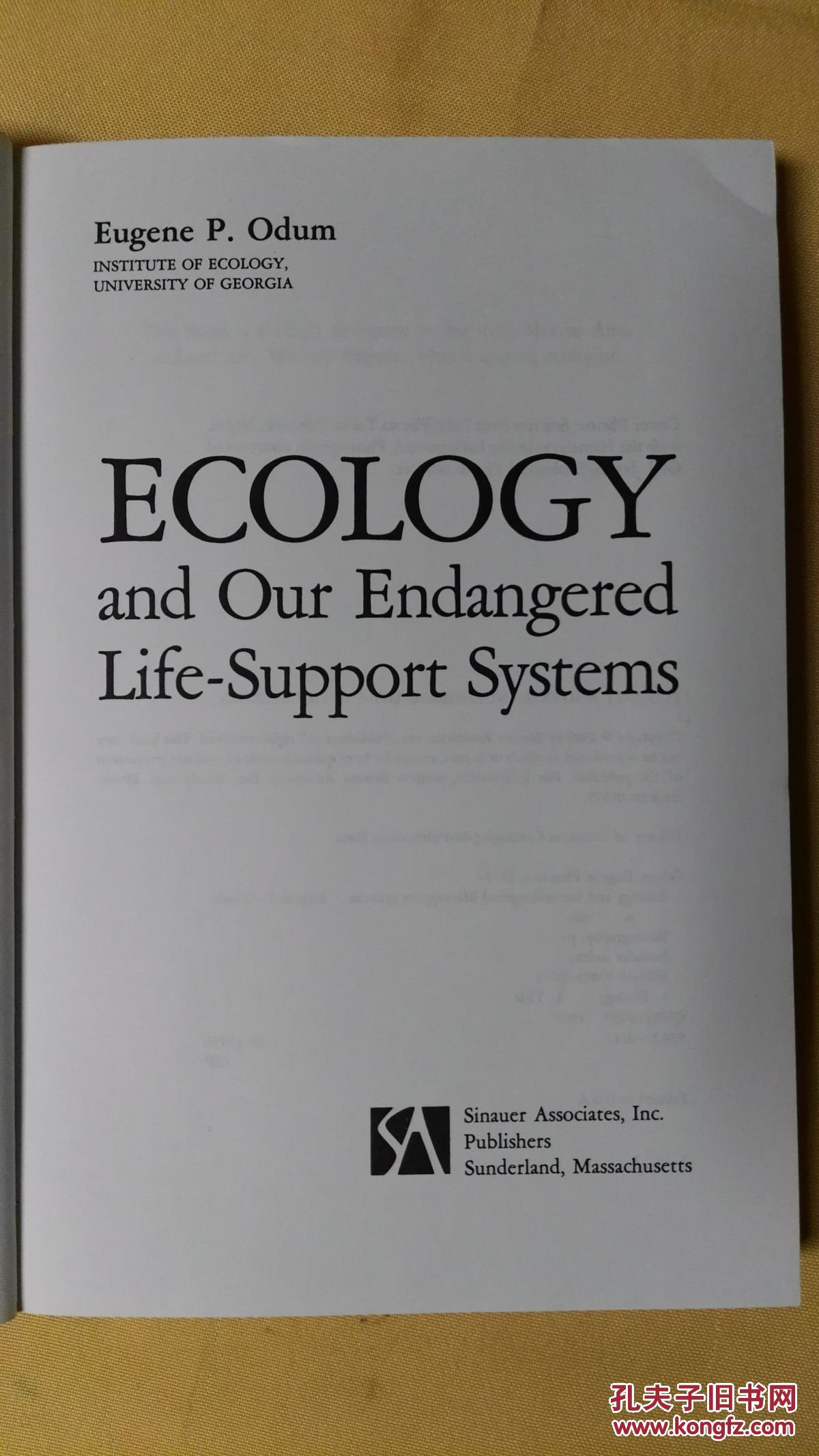 原版 ecology and our endangered life support system by eugene p