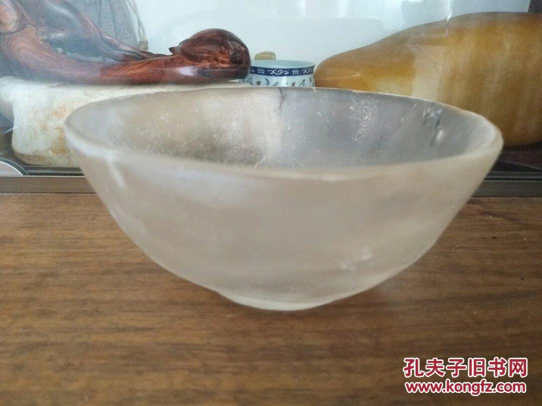 清代手工水晶供碗,大碗