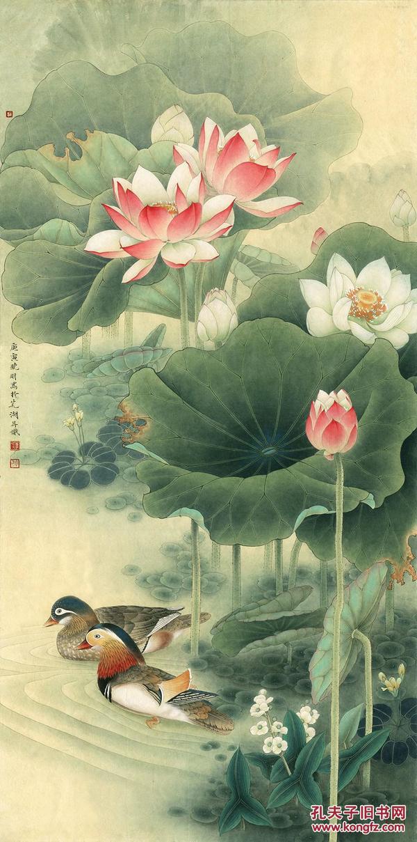 李晓明 荷塘鸳鸯