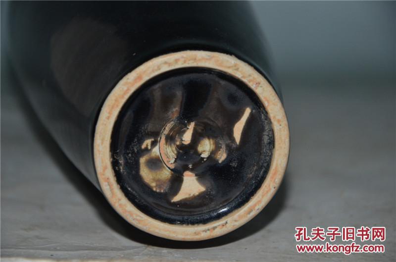 宋定窑黑釉棒槌瓶36.8*10