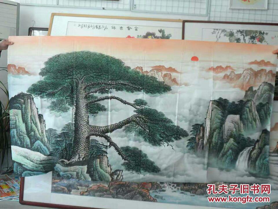 国画纯手绘 迎客松 字画送礼挂家