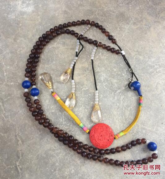 清代老琥珀朝珠 108颗琥珀朝珠