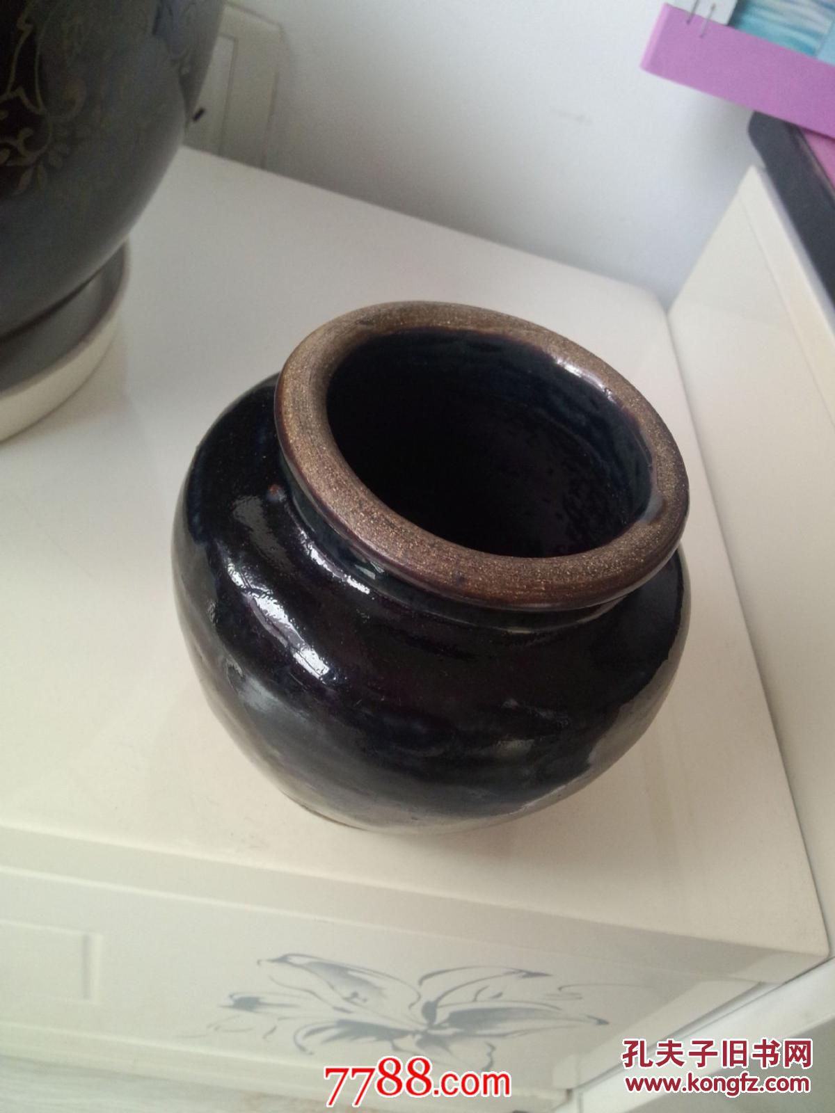 清末全品黑釉瓷罐