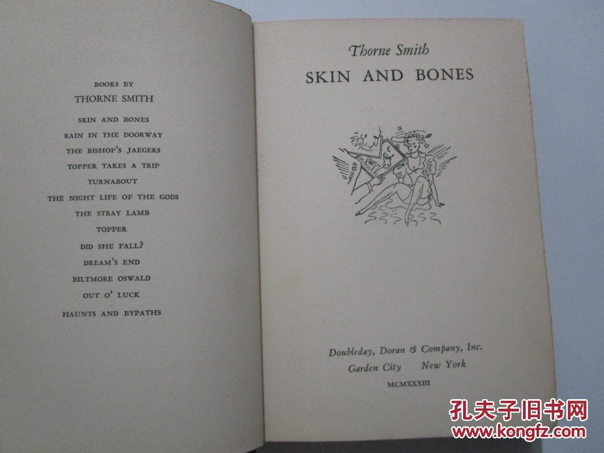 skin and bones(民国英文原版)【精装/毛边本/书顶刷红】