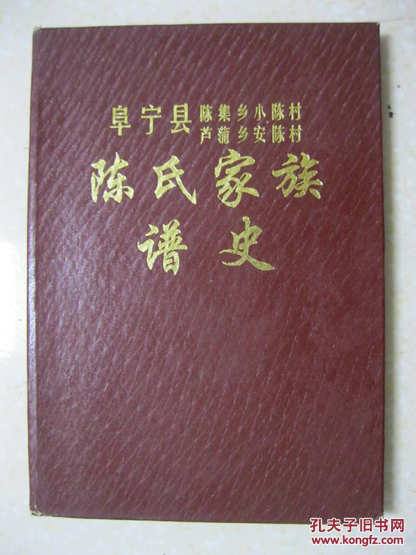 陈氏家族谱史(江苏省盐城市阜宁县陈集乡小陈村,芦蒲乡安陈村陈氏族谱