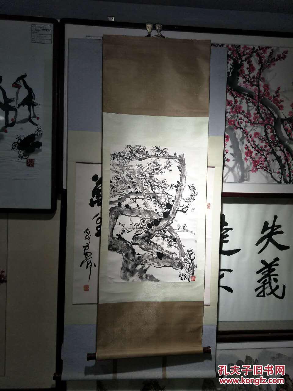 【文星阁保真字画】周斯音,镇江著名画家,梅花68x44