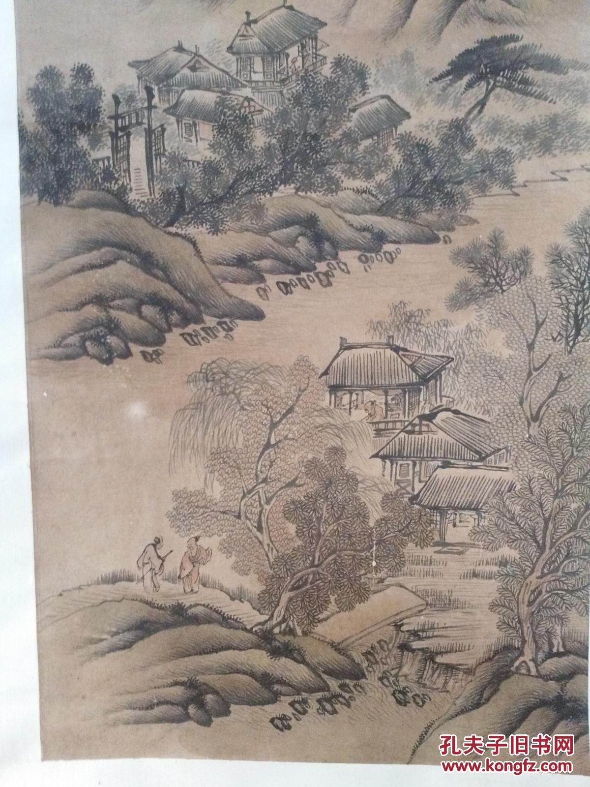 清代画家 朱芾 字:石农 山水四条屏之一 【包老包真】
