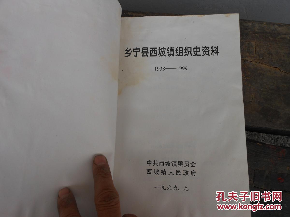 乡宁县西坡镇组织史资料1938-1999图片