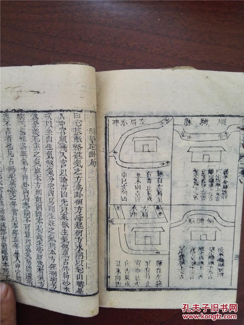 (共47810件拍品)  补图勿拍:稀见清木刻本风水地理书籍:阳宅大成,存线