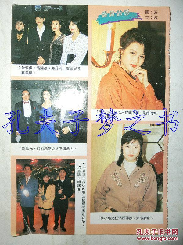 朱洁仪,郭蔼明,蔡少芬,刘德华,邱淑贞,徐小凤,李赛凤,杨丽青32开彩页