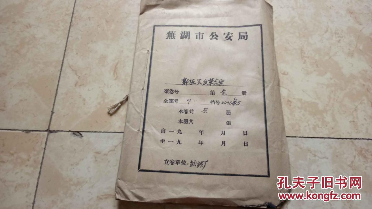 芜湖市公安局反革命案原始档案一本