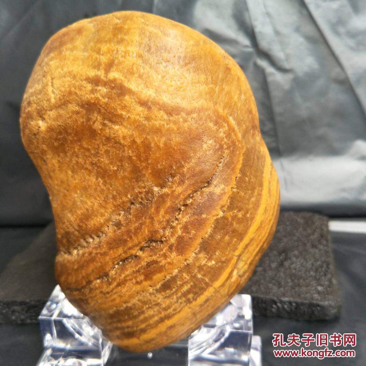 包邮,黄蜡石原石晶蜡石奇石茶宠案头观赏把玩鱼缸造景《玛瑙纹》小