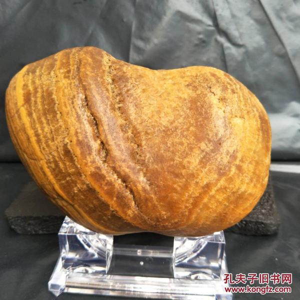 黄蜡石原石晶蜡石奇石茶宠案头观赏把玩鱼缸造景《玛瑙纹》小摆件