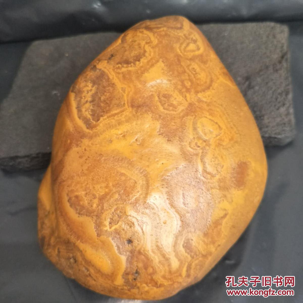 赣江水冲黄蜡石原石奇石茶宠案头观赏把玩鱼缸造景《晶蜡石》摆件