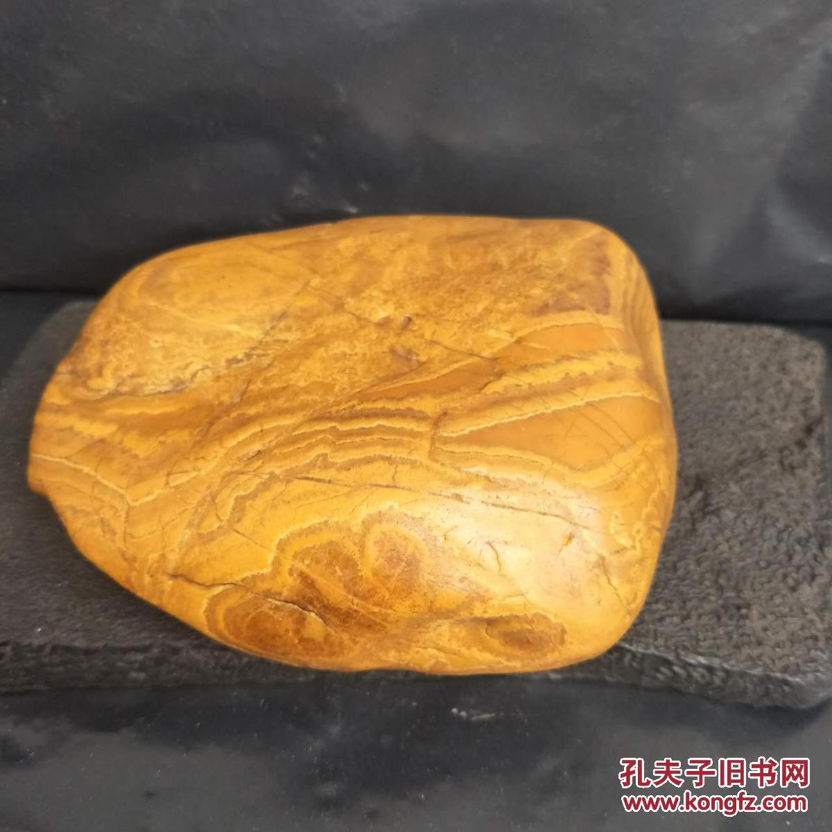 赣江水冲黄蜡石奇石茶宠案头观赏把玩晒台鱼缸造景《玛瑙纹》摆件