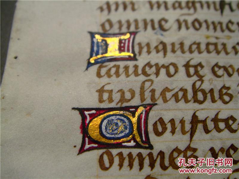 【文艺复兴时期】西文字体约1450年羊皮纸手