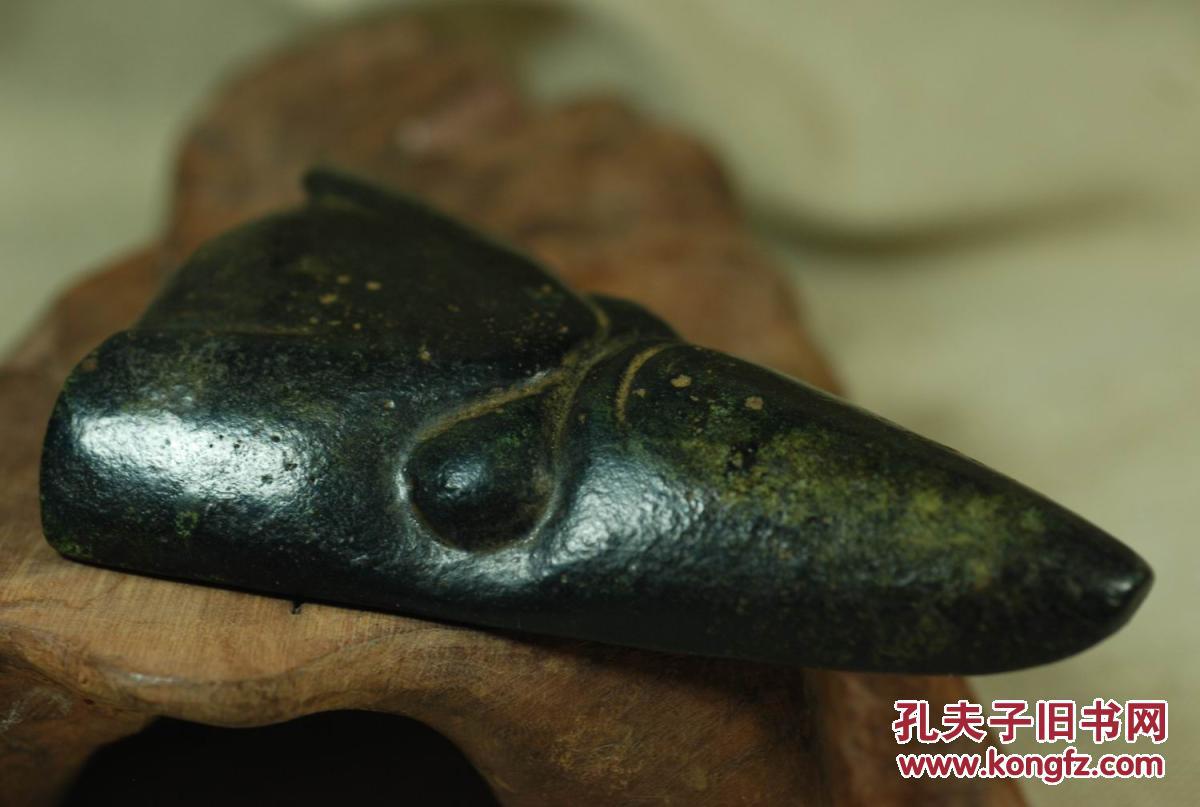 红山玉器红山文化黑皮玉器非常罕见稀有玉面人器型独特难得收藏佳品