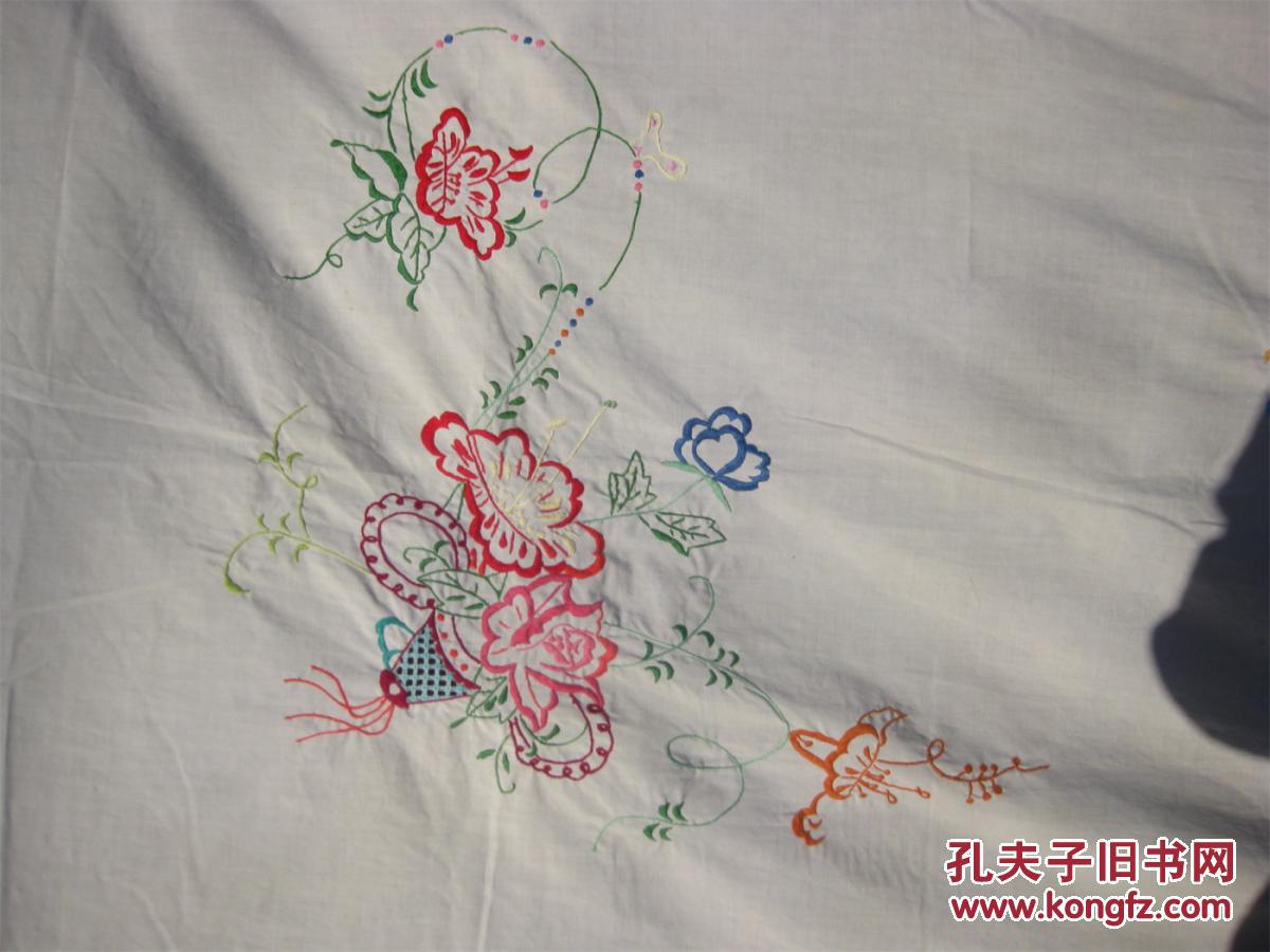 怀旧收藏 九十年代门帘 蝶恋花图案 刺绣图案 精美构图 收藏品