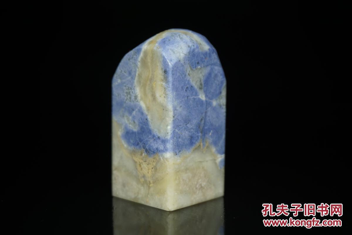 青田石封门蓝花印章 印中青花 缺蓝少绿 质地透彻 石性稳定 品好无裂