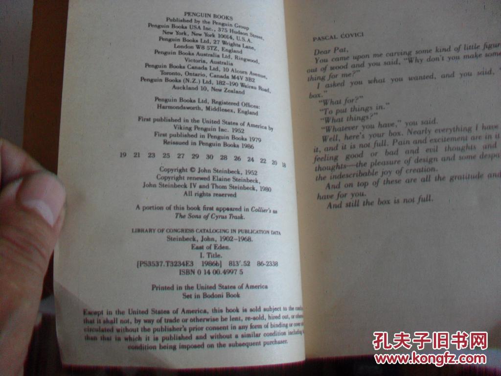 英文原版 east of eden