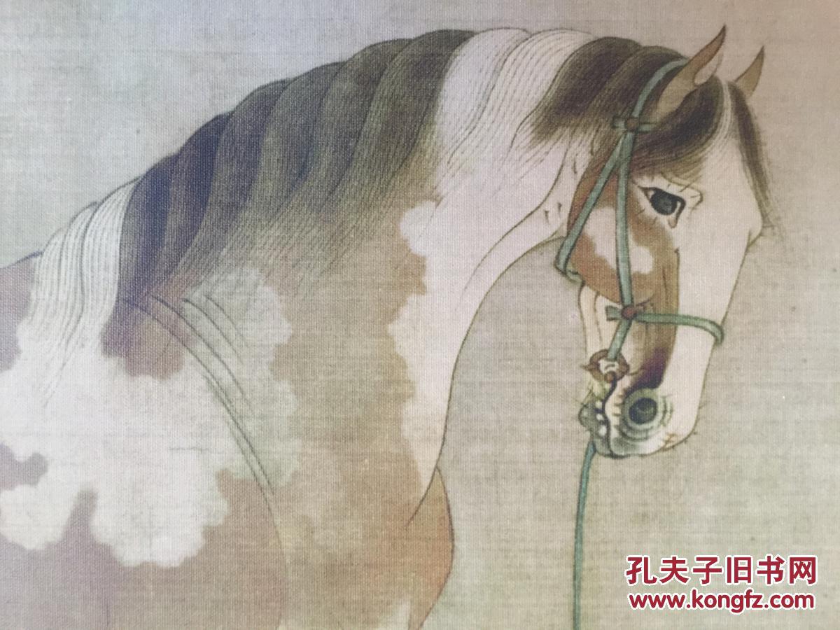 元任仁发二马图原大复制印刷品