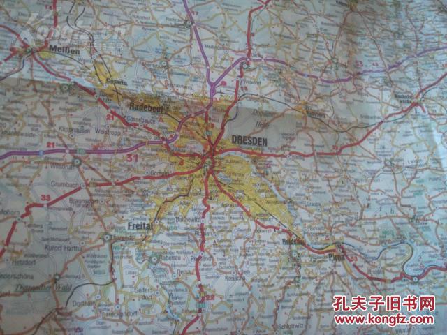 带封套 德文 1:25万 包含德国东部波茨坦,科特布斯,格尔利茨,马格德堡