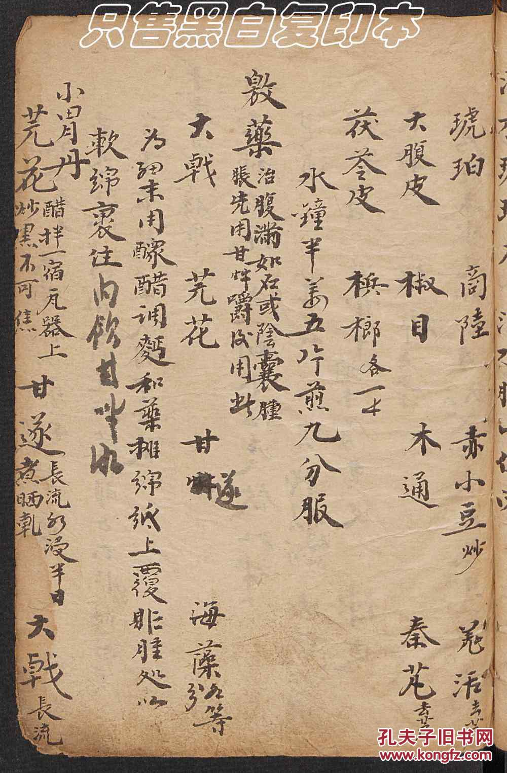 手抄本《民间药方》,只售黑白影印本_孔夫子旧书网