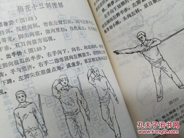 原版绝版书--梅花桩 续集 内有罕见技击秘传步法绘画大图,上盘练习