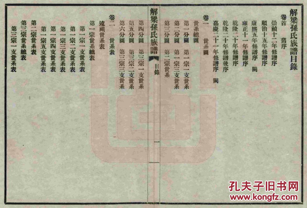 家谱------孙氏族谱 山西解梁 宗道公 宗顺公支 二本八卷 16开 156页