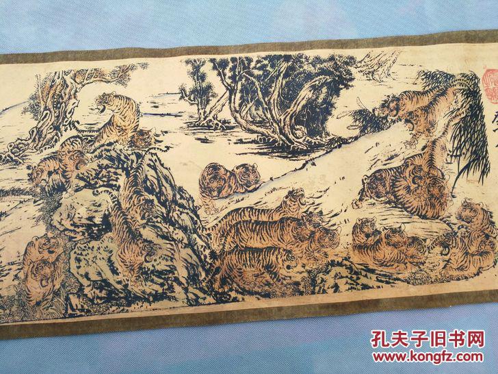 长卷画手卷画国画百虎图名画收藏
